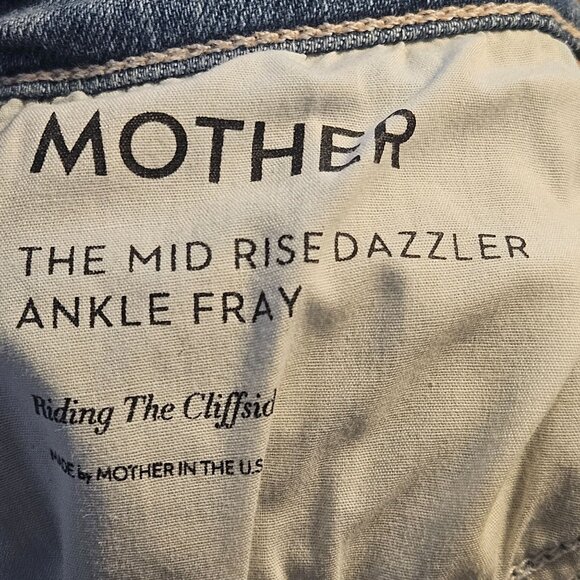 Mother Women Mid-Rise Dazzler Ankle Fray Jeans 26 Quiet Luxury LA Street Style - Picture 12 of 16